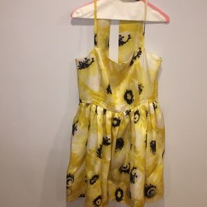 Kate Spade floral satin dress w sash belt. 12.